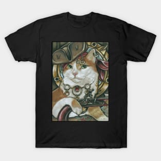 Pirate Cat - Orange and White - Cat T-Shirt